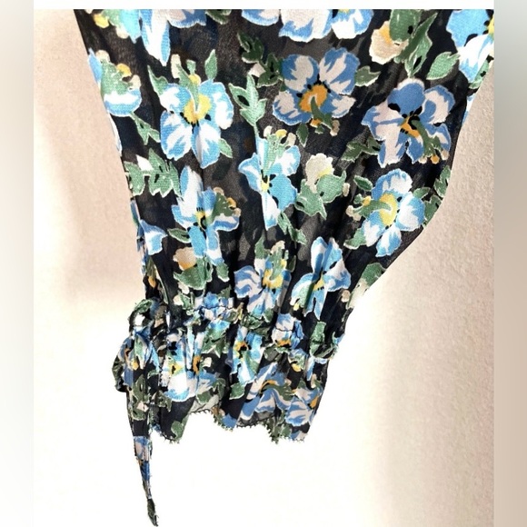 $NWT 245. ELIE TAHARI print SUBLIME bloom Luxury SILK blend TOP/ BLOUSE Small - Picture 6 of 11